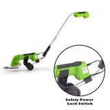 SereneLife Handheld Hedge  Cordless Trimmer - Push Grass Cutter Shears W/ 7.2V Rechargeable Batteries , Telescoping Roller Handle Arm Changeable Blades
