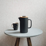 Ceramic French Press Coffee Maker/Coffee Plunger/Coffee Press (24 oz.) with Grounds Canister | Non-Porous Stoneware | Complimentary Measuring & Stirring Spoons