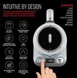 Chefman PerfecTea Programmable Electric Glass Kettle w/Temperature Control & 8 Preset Steep Times Auto Shut Off, Removeable Tea Infuser Included, 6+ Cup Capacity, 1.5 L, Stainless Steel