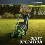 GreenWorks 25322 Lawn Mower, 16in Battery Included (Renewed)
