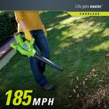 Greenworks 40V 185 MPH Variable Speed Cordless Blower Vacuum, 4.0 AH Battery Included 24322