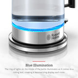 Russell Hobbs Glass 1.7L Electric Kettle, Silver & Stainless Steel, KE7900GYR