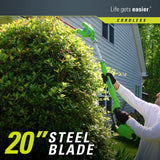 Greenworks 20-Inch 40V Cordless Pole Hedge Trimmer, 2.0 AH Battery Included 22272