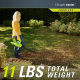 Greenworks 40V 185 MPH Variable Speed Cordless Blower Vacuum, 4.0 AH Battery Included 24322