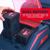 Worth PowerMax 84-Volt Lithium Battery Self-propelled Lawn Mower Cordless Brushless Motor Smart Cut (TM) 20-Inch 70mins Running Two 2.5AH Batteries Included - M010A00