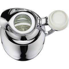 alfi Juwel Glass Vacuum Chrome Plated Brass Thermal Carafe for Hot and Cold Beverages, 1.0 L, Chrome