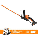 WORX WG261 20V (2.0Ah) Power Share 20-inch Cordless Hedge Trimmer, Battery and Charger included
