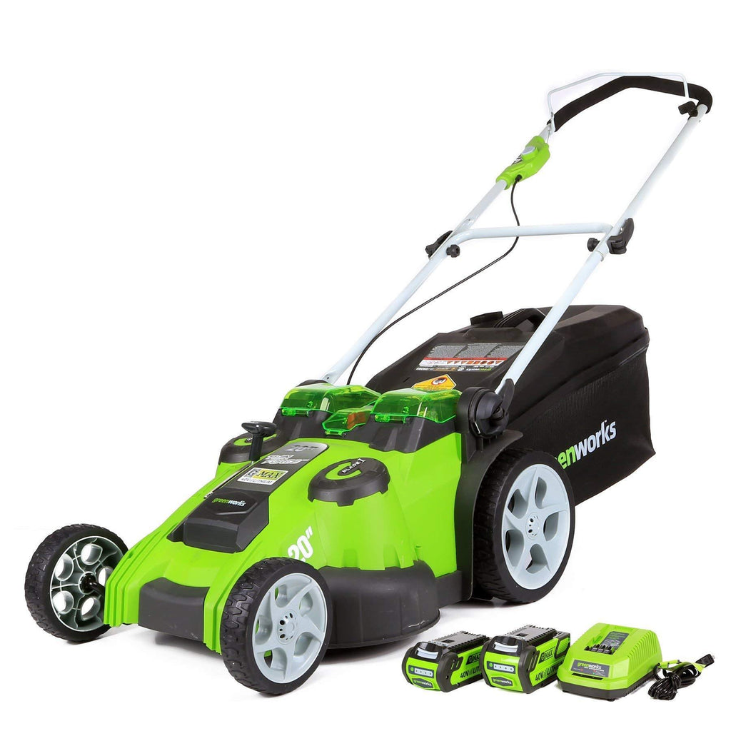Greenworks 20-Inch 40V Twin Force Cordless Lawn Mower, 4.0 AH & 2.0 AH Batteries Included 25302 (Renewed)