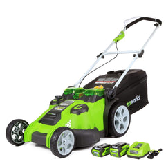 Greenworks 20-Inch 40V Twin Force Cordless Lawn Mower, 4.0 AH & 2.0 AH Batteries Included 25302 (Renewed)