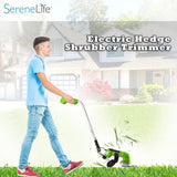 SereneLife Handheld Hedge  Cordless Trimmer - Push Grass Cutter Shears W/ 7.2V Rechargeable Batteries , Telescoping Roller Handle Arm Changeable Blades
