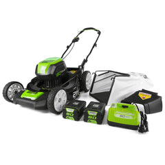 Greenworks PRO 21-Inch 80V Cordless Lawn Mower, Two 2.0AH Batteries Included GLM801601 (Renewed)