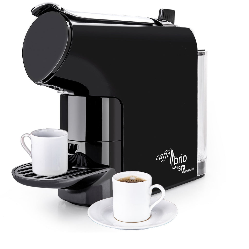 Caffé Brio, Nespresso OriginalLine Capsule Compatible Espresso Coffee Maker Machine, STX International Model STX-6000-CB - VTC Dispensing, Auto-Eject Capsule Design, 30 second Brew & Eco-Energy Mode