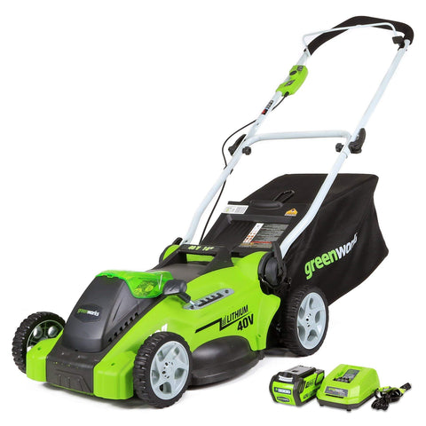 GreenWorks 25322 Lawn Mower, 16in Battery Included (Renewed)