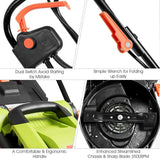 Abbeydh 14-Inch 10 Amp Lawn Mower with Folding Handle Electric Push