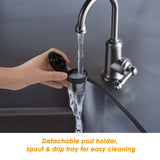 Single Serve Coffee Maker for Most Single Cup Pods Including K Cup Pods, Ground Coffee, 40 OZ Detachable Reservoir, 4 OZ, 8 OZ or Customized Brew Size (black)