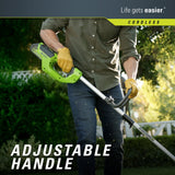 Greenworks 12-Inch 40V Cordless String Trimmer, 2.0 AH Battery Included 2101602