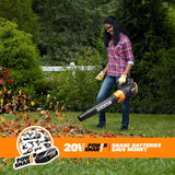 WORX WG546 Turbine 20V PowerShare 2-Speed Cordless Battery-Powered Leaf Blower