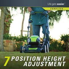 Greenworks PRO 21-Inch 80V Cordless Lawn Mower, Two 2.0AH Batteries Included GLM801601 (Renewed)