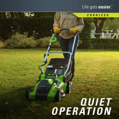 GreenWorks 25322 Lawn Mower, 16in Battery Included (Renewed)