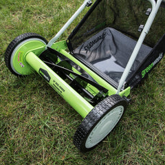Greenworks 16-Inch Reel Lawn Mower with Grass Catcher 25052 (Renewed)